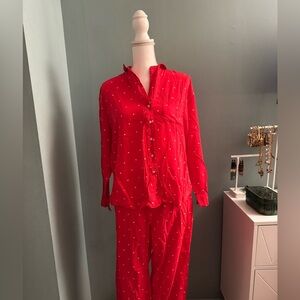 Old Navy Red Heart Pajama Set SMALL COTTON SET